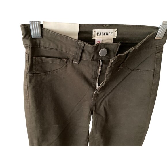 NWT L'AGENCE High Rise Skinny Margot Olive Green Cotton Jeans Size 22 - Picture 6 of 8